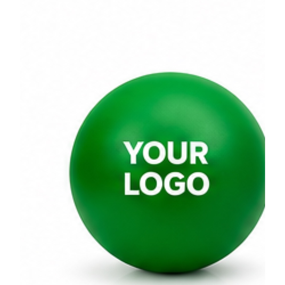 Branded soft foam stress ball printed with a corporate logo